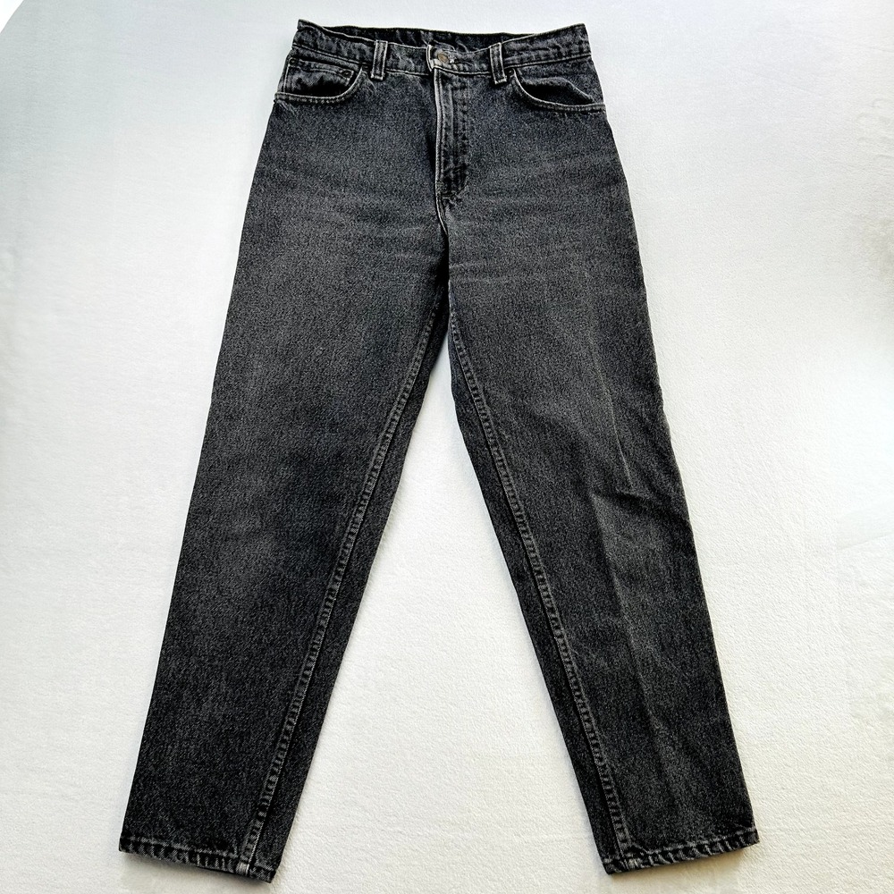 Levis 550 Jeans Mens 34x34 Black Denim Relaxed Fit Western Pants Logo Adult